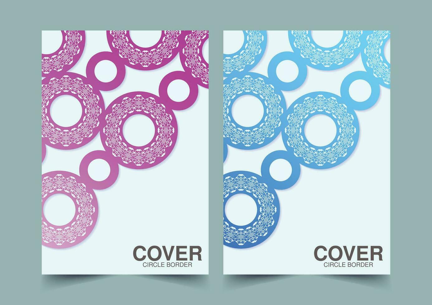 colorful border pattern cover template vector