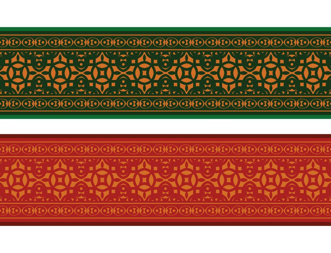 Henna banner border with colorful border vector