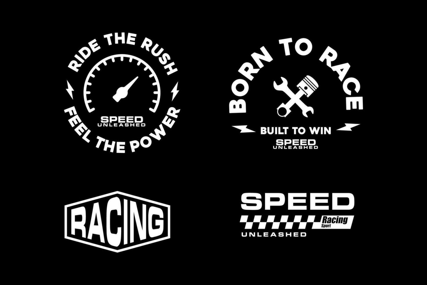 Vintage racing badges logo template collection pack vector