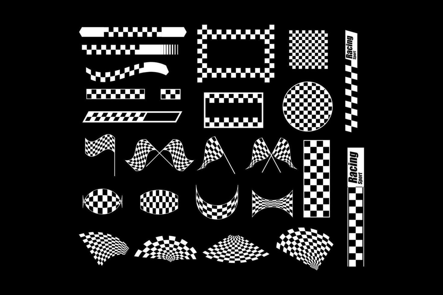 checkerboard element racing badges symbol vector
