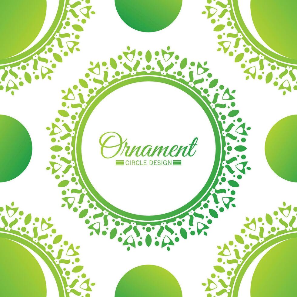 Green circle border pattern background vector