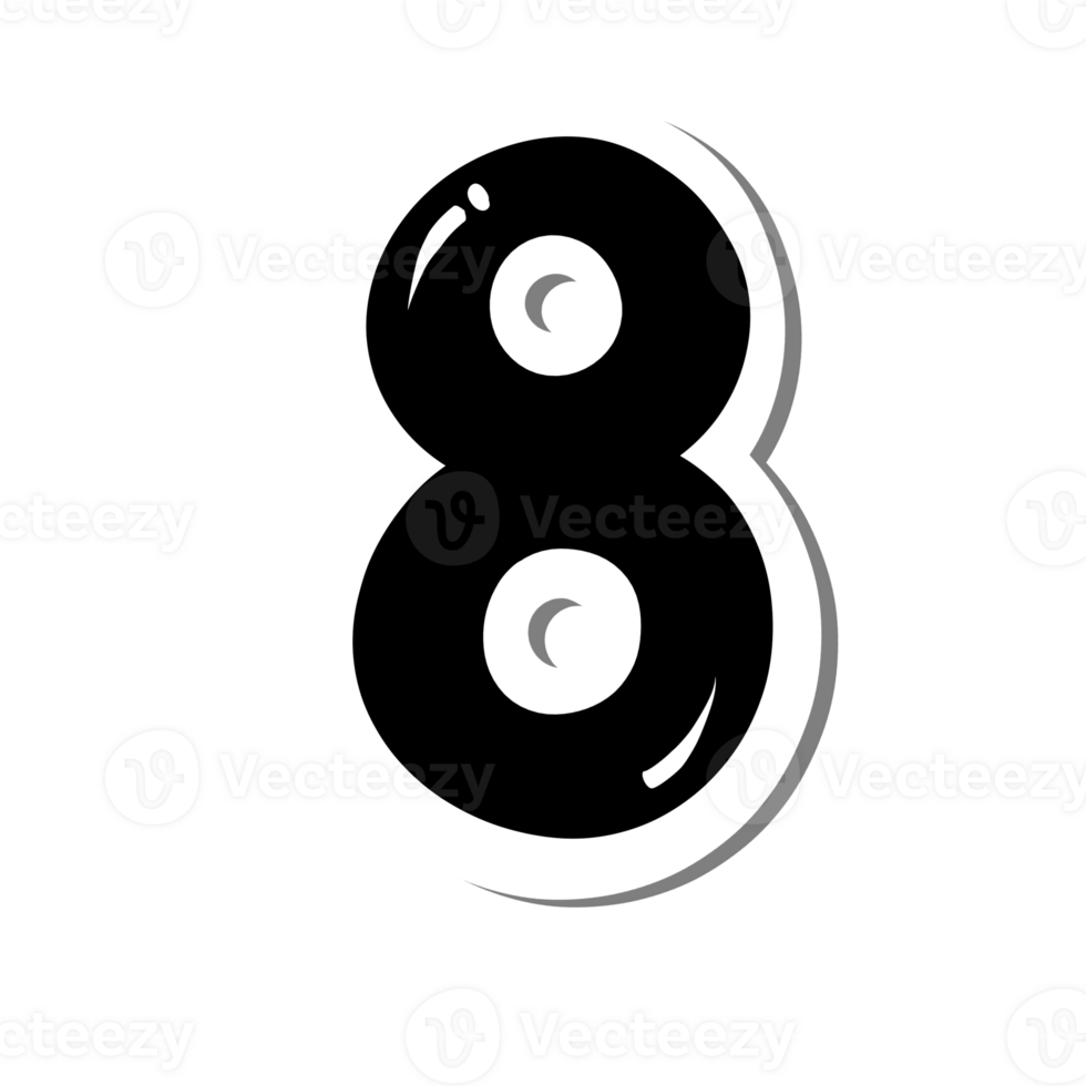 Collection of isolated round number icons png