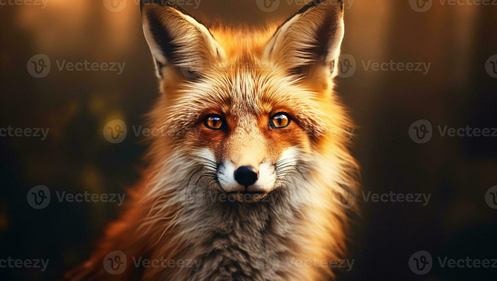 Red fox closeup. AI generated photo