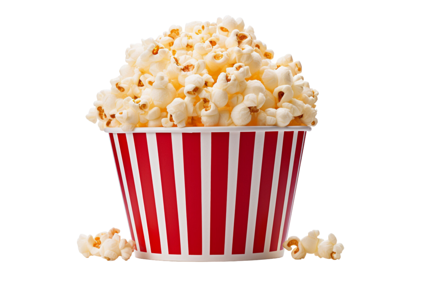 AI Generated Image of delicious popcorn on a transparent background. png