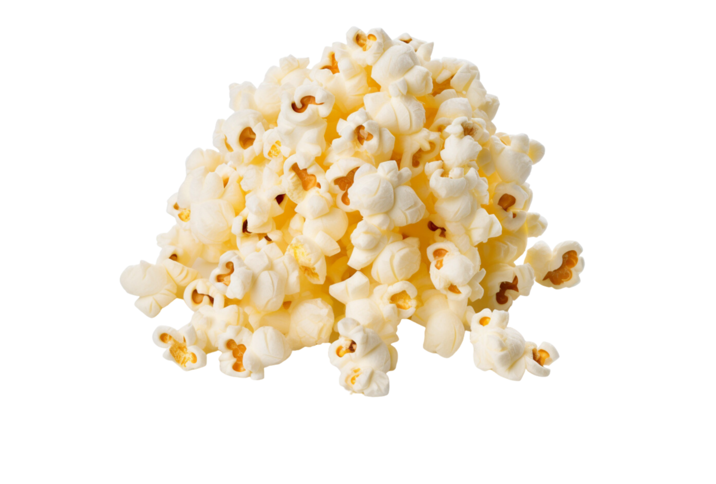 AI Generated Image of delicious popcorn on a transparent background. png