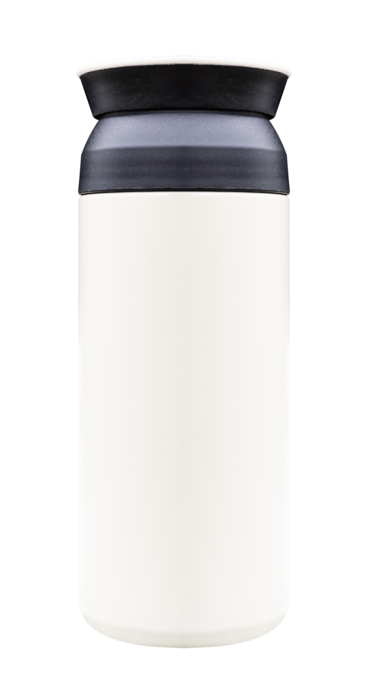 White stainless steel mug png