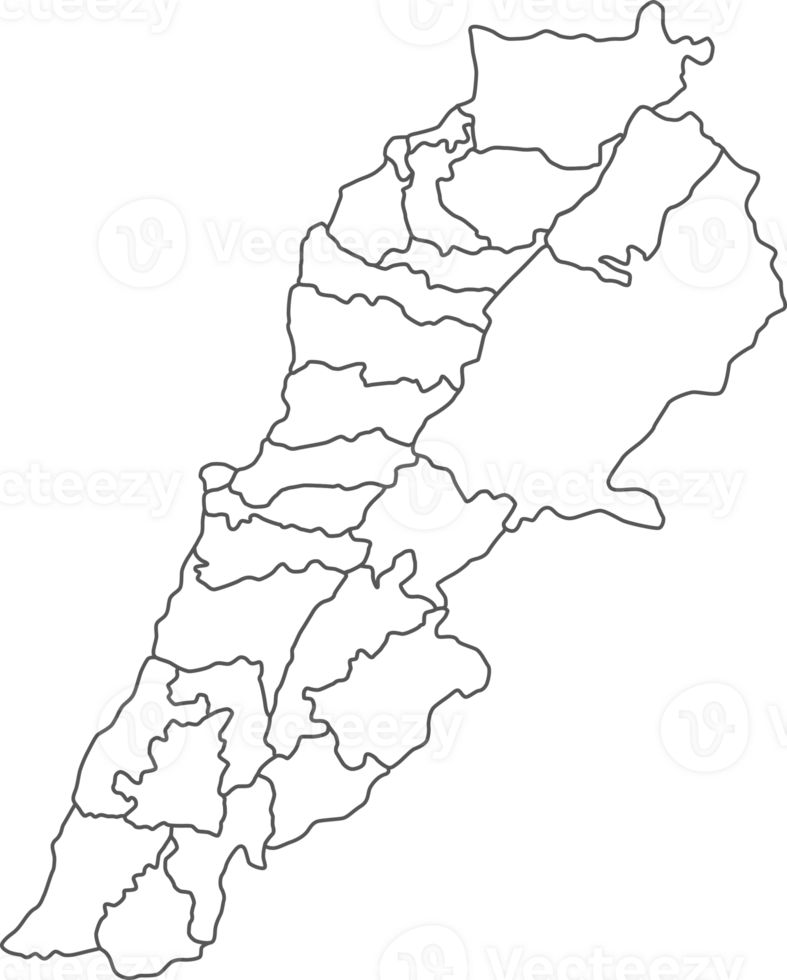 Map of Lebanon with detailed country map, line map. png