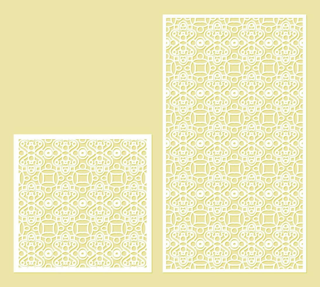 seamless die cut decorative pattern template vector