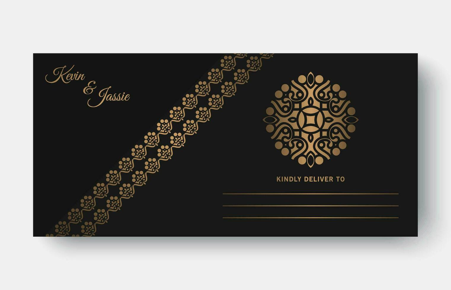 luxury gold emblem invitation card template vector