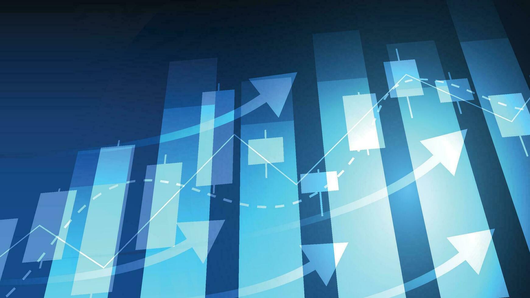 financiero negocio Estadísticas con bar grafico y candelero gráfico espectáculo valores mercado precio en oscuro azul antecedentes vector