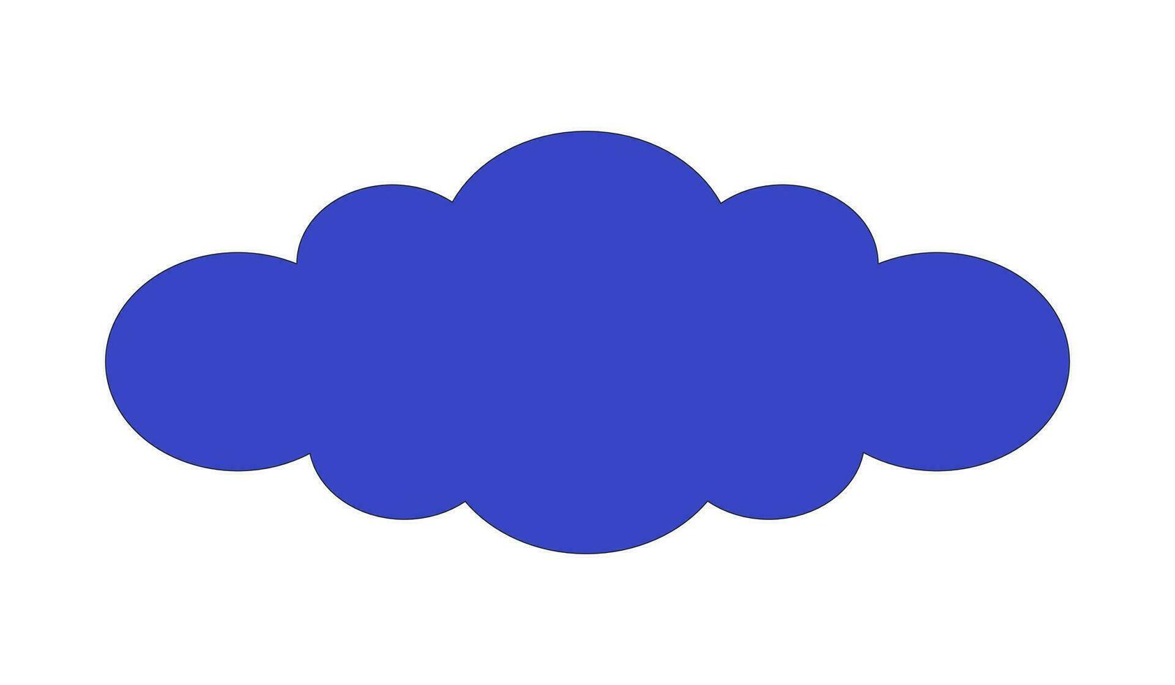 Single cloud 2D linear cartoon object. Cloudy weather. Fluffy shape cumulus isolated line vector element white background. Simplicity. Meteorology forecast overcast color flat spot illustration