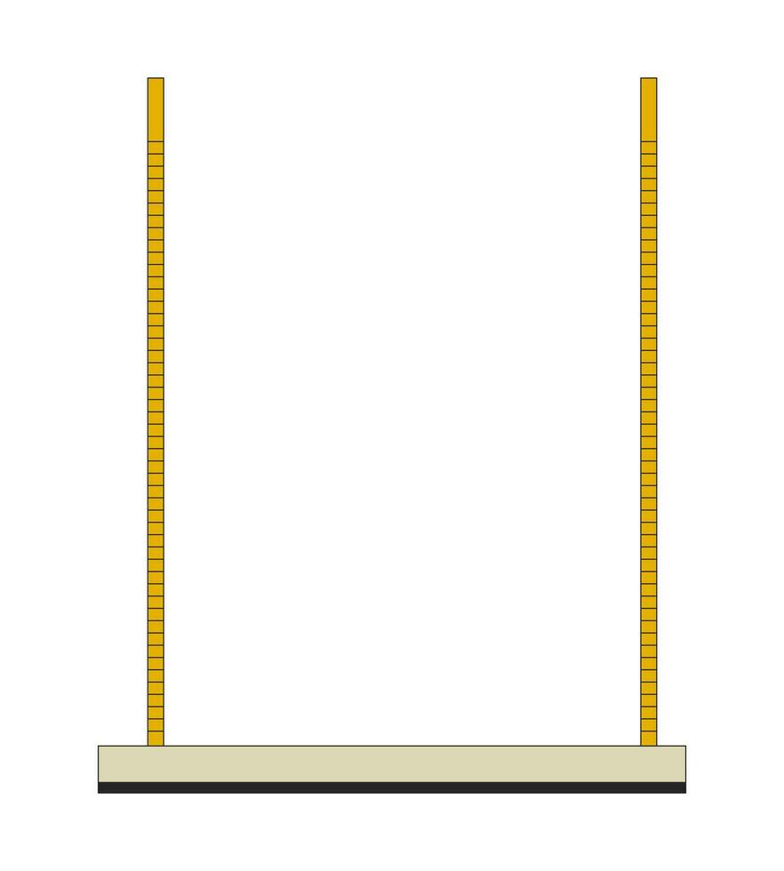 Hanging swing 2D linear cartoon object Swinging platform isolated line Hanging swing 2D linear cartoon object Swinging platform isolated line