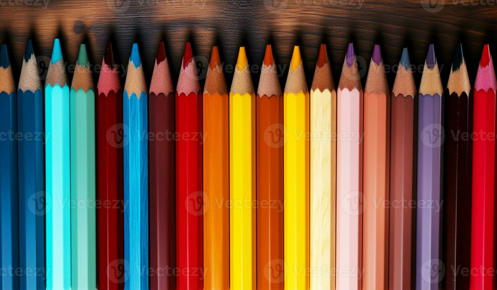 Colored pencils n back to school concept. AI generated photo