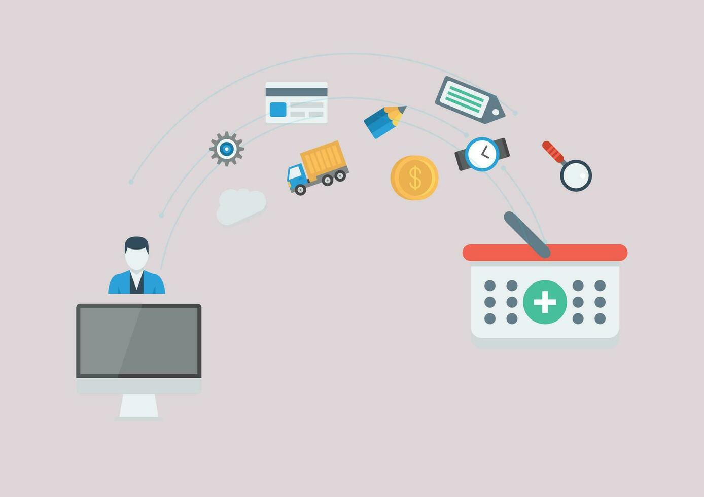 Artificial intelligence and communication network concept. Futuristic online shopping technology digital payment from mobile phone. AI generative. vector
