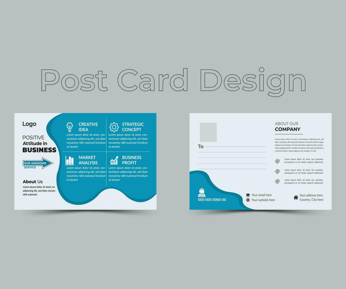 Post card design, vector file editable