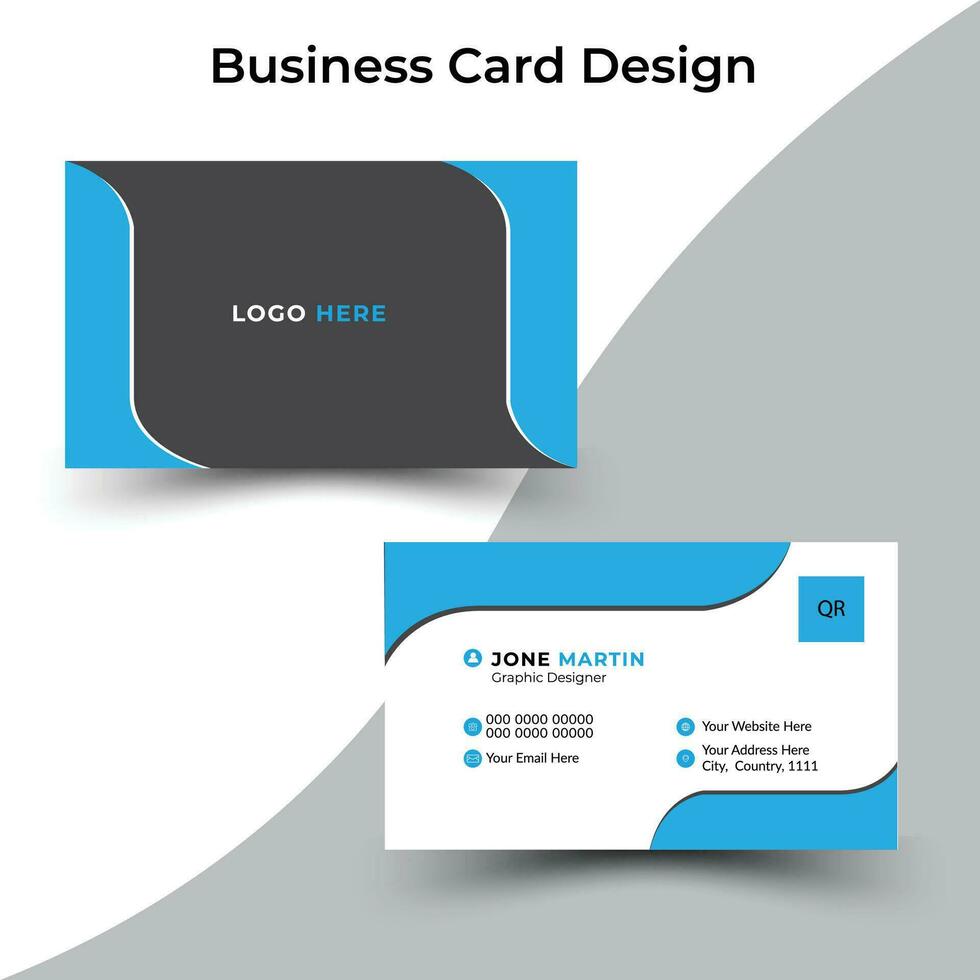 Business Card Template Layout,Double sided modern . Modern Creative and Clean Business Card Template. Modern simple clean business card template design. Two-sided business card. Vector illustration.