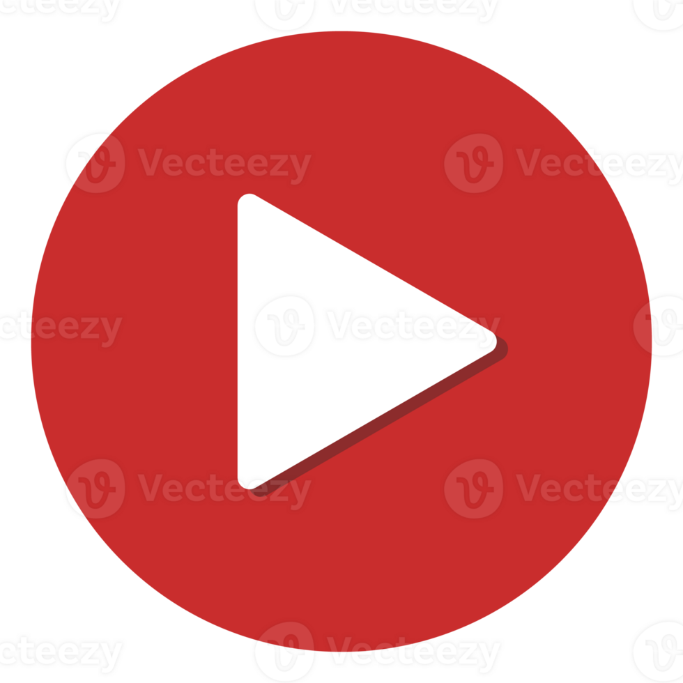 Modern video play button icon png