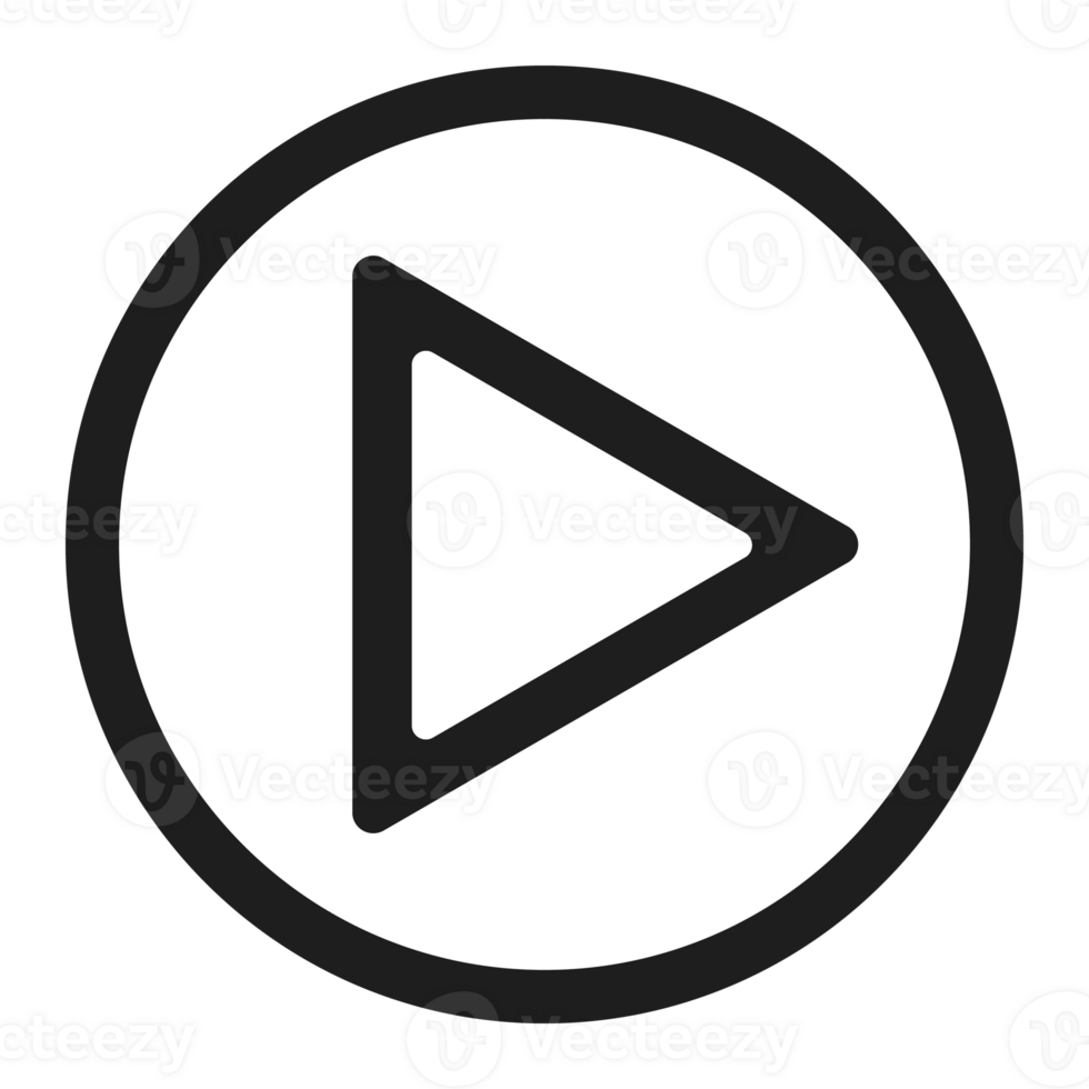 Modern video play button icon png
