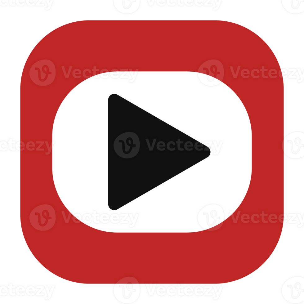 Modern video play button icon png
