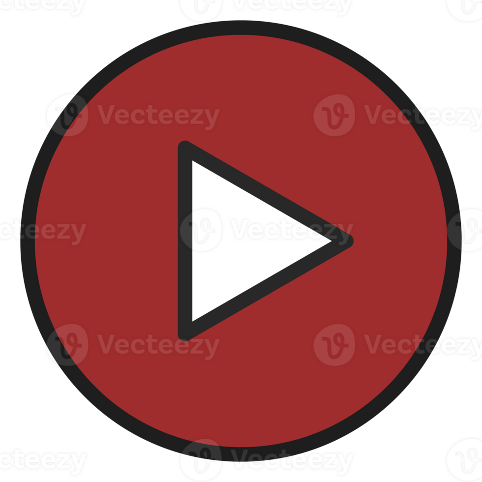 Modern video play button icon png