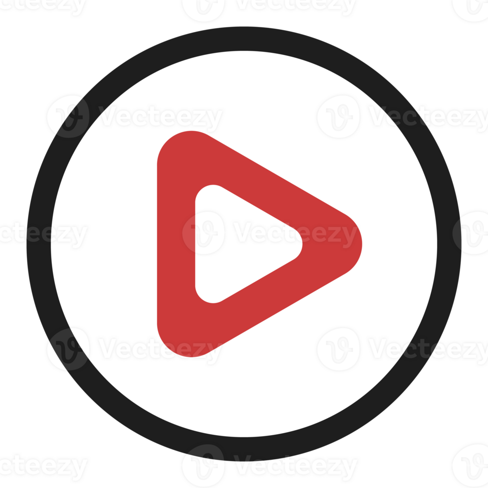 Modern video play button icon png