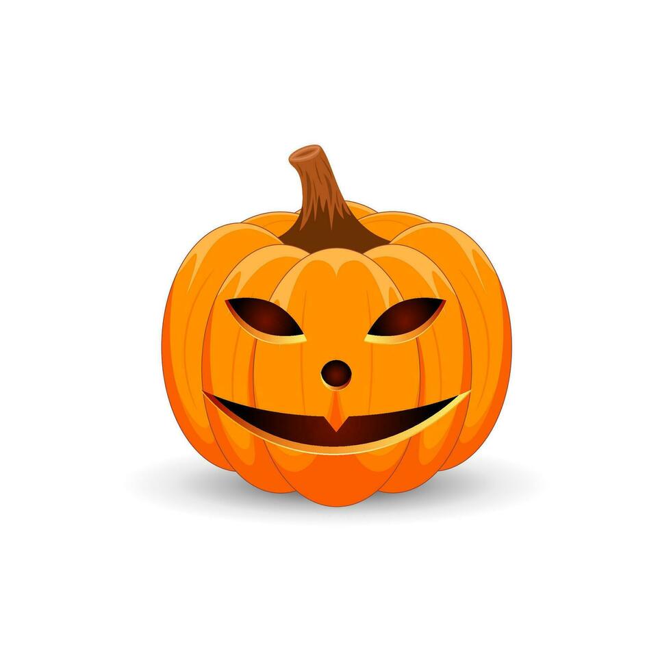 Pumpkin on white background. The main symbol of the Happy Halloween holiday. vector