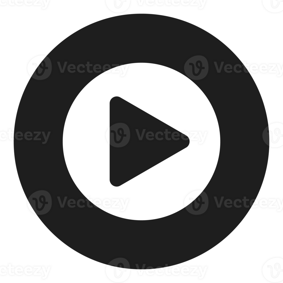 Modern video play button icon png