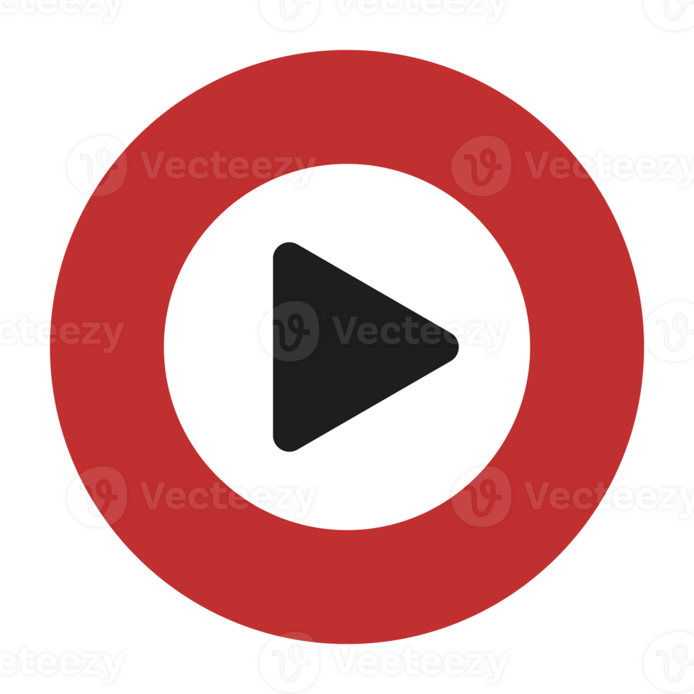 Modern video play button icon png