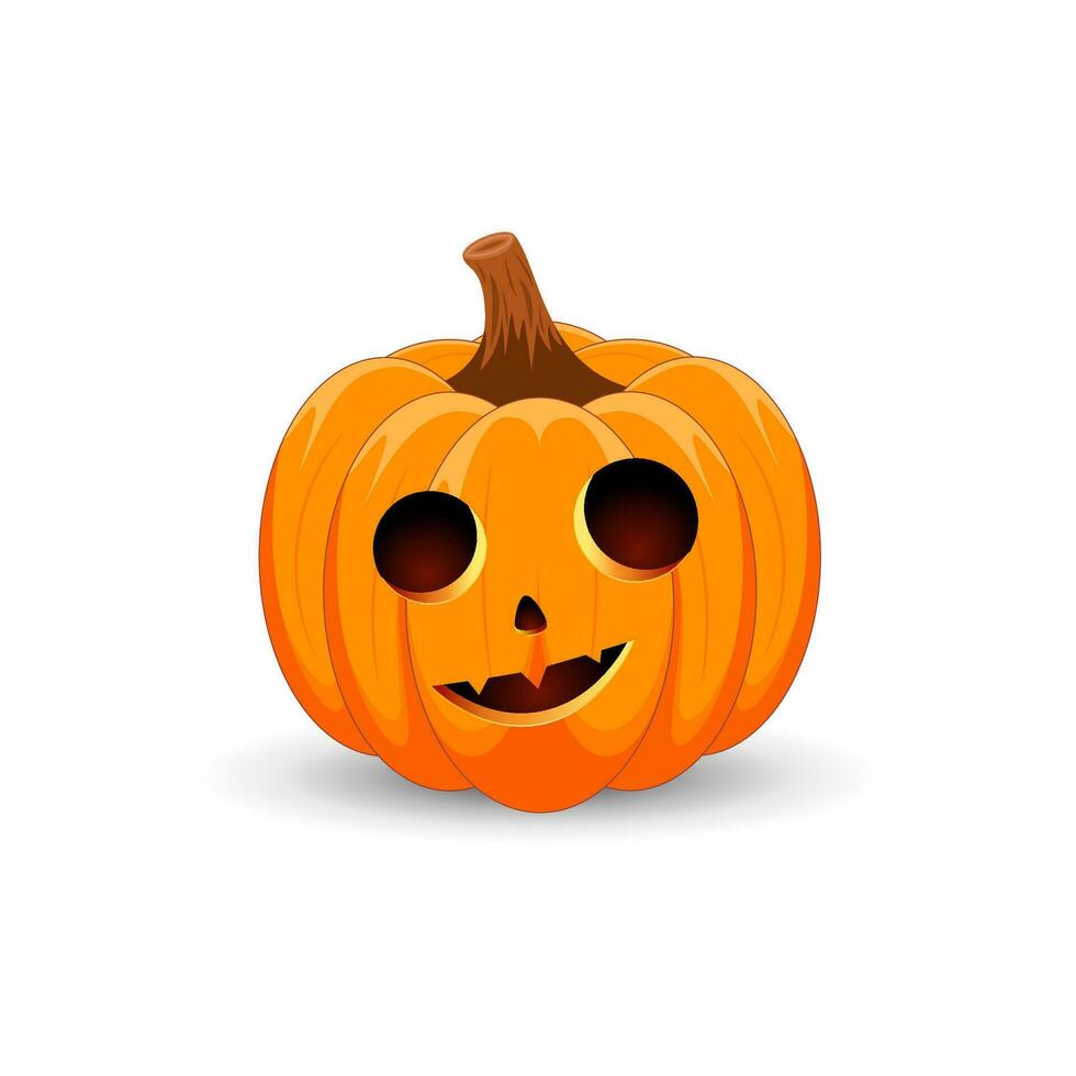 Pumpkin on white background. The main symbol of the Happy Halloween holiday. vector