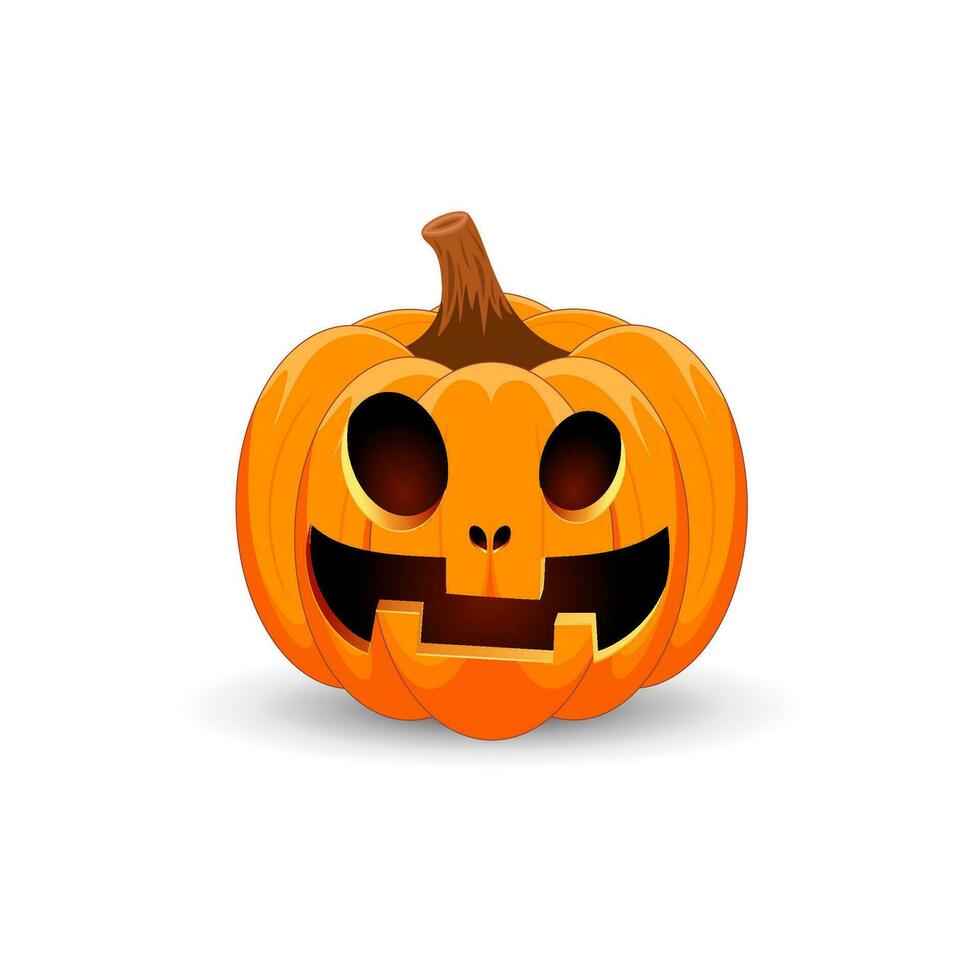 Pumpkin on white background. The main symbol of the Happy Halloween holiday. vector