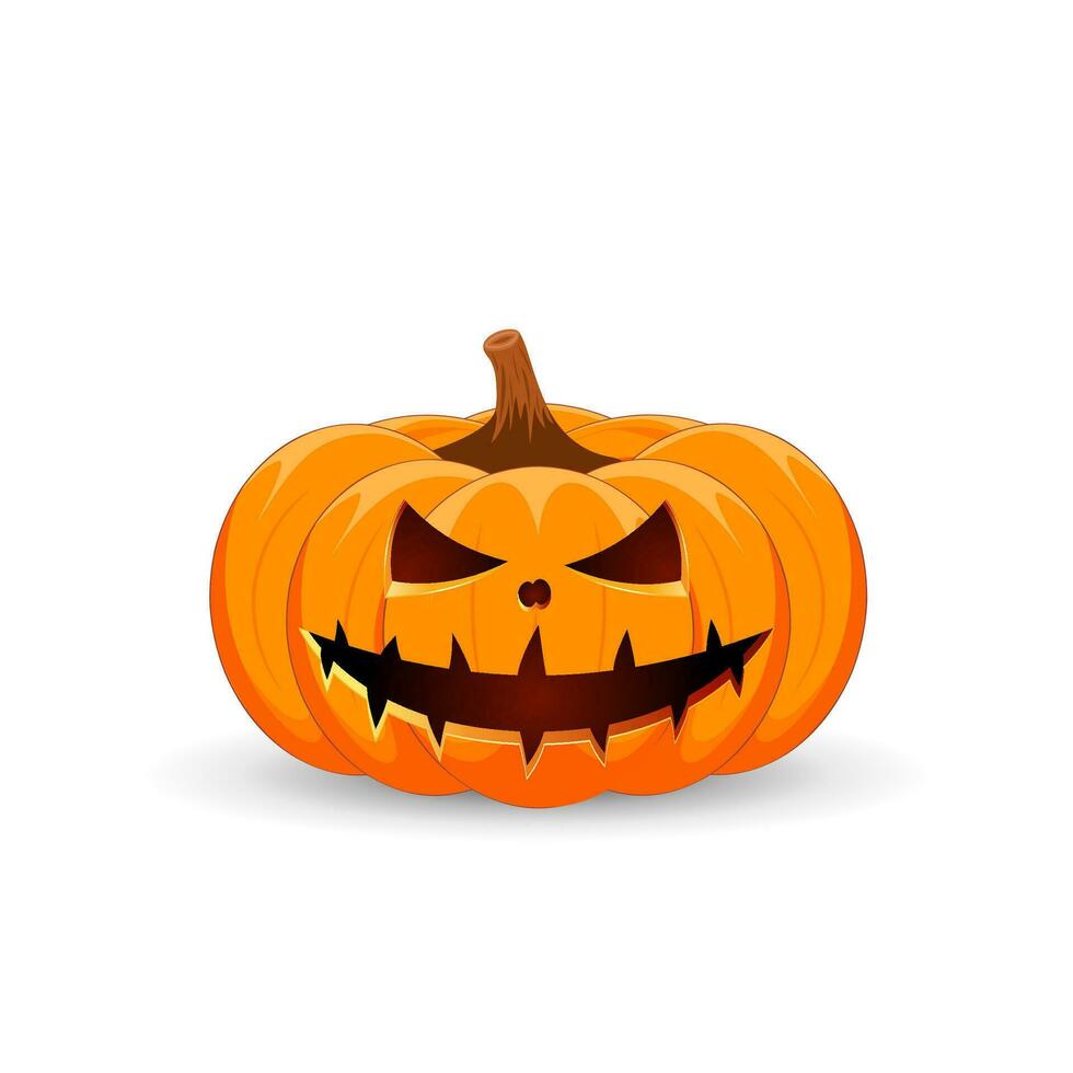 Pumpkin on white background. The main symbol of the Happy Halloween holiday. vector