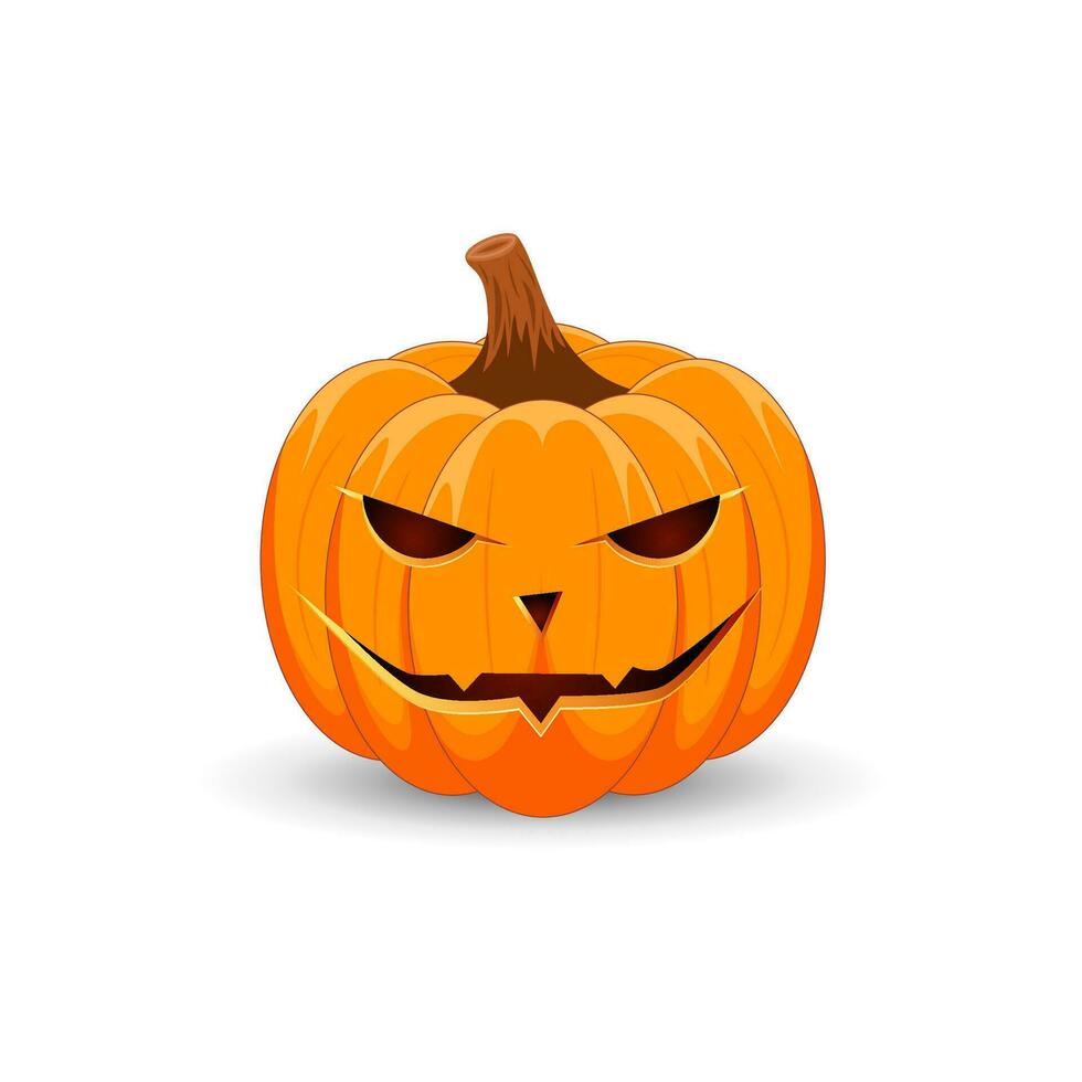 calabaza en blanco antecedentes. el principal símbolo de el contento Víspera de Todos los Santos día festivo. vector