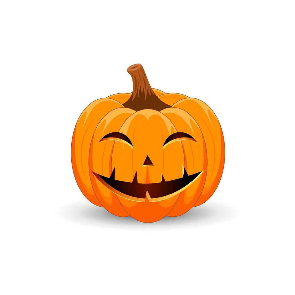 Pumpkin on white background. The main symbol of the Happy Halloween holiday. vector