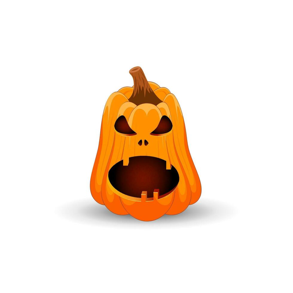 Pumpkin on white background. The main symbol of the Happy Halloween holiday. vector