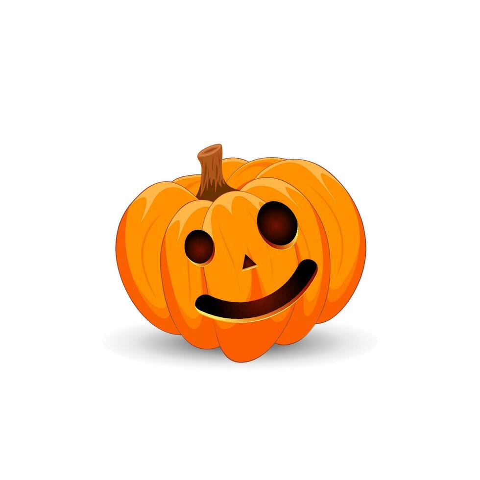 Pumpkin on white background. The main symbol of the Happy Halloween holiday. vector