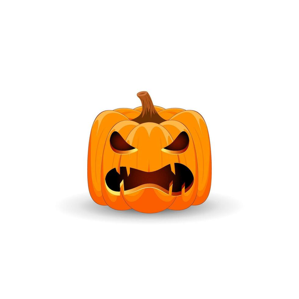 Pumpkin on white background. The main symbol of the Happy Halloween holiday. vector