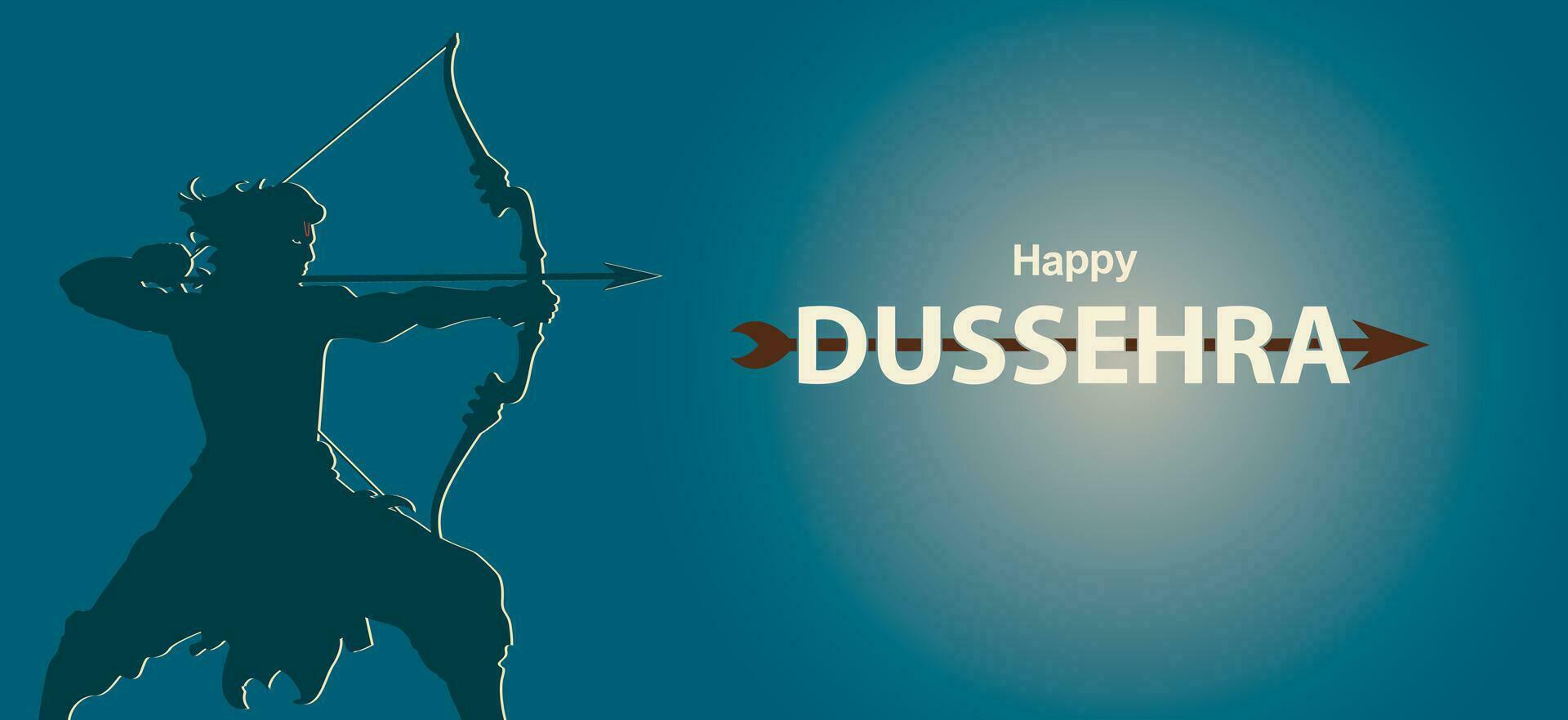 contento dussehra festival de India. de señor rama asesinato ravana. vector ilustración, dussehra navratri póster festival de India bandera