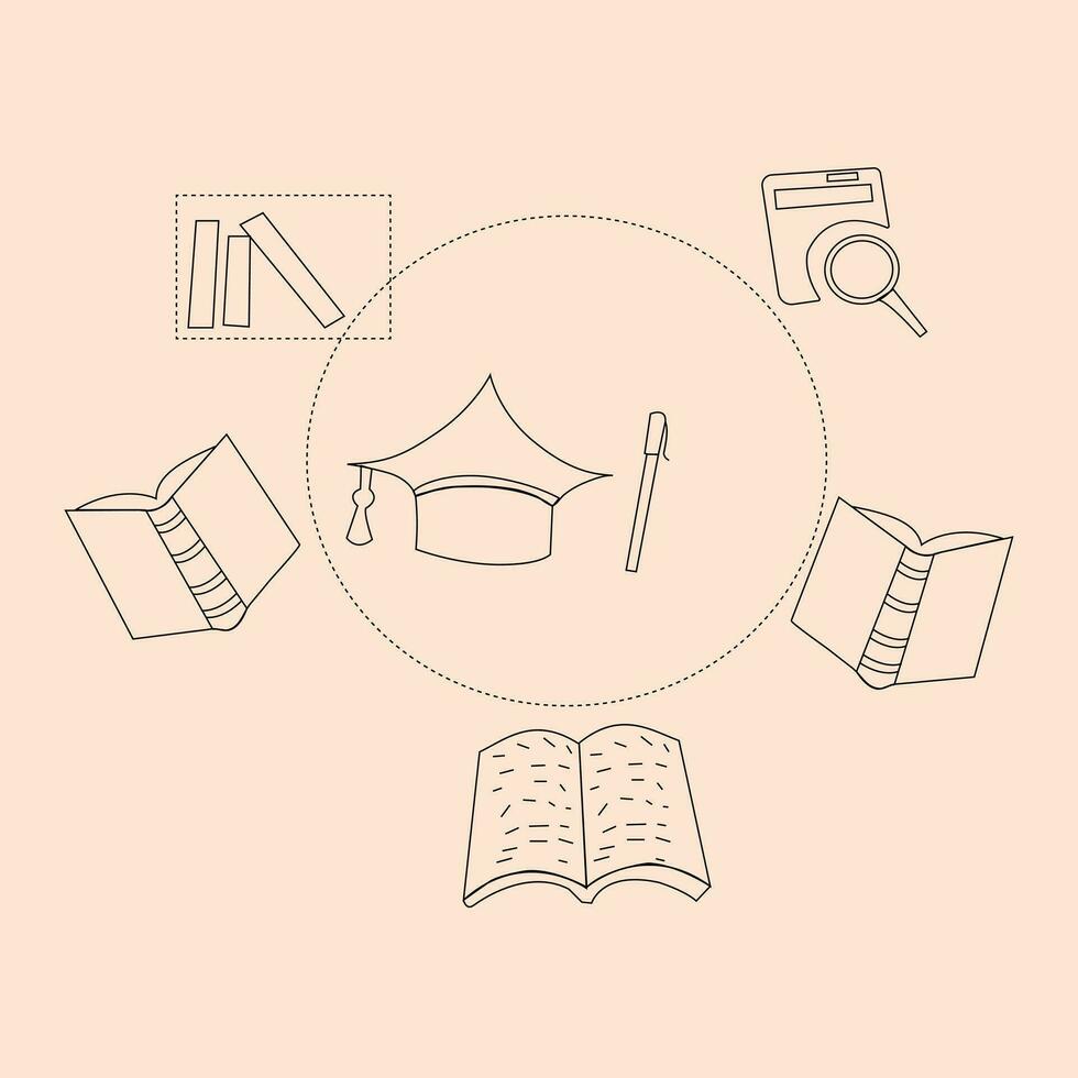 Flat Education line art  Collection Vector. eps 10 vector