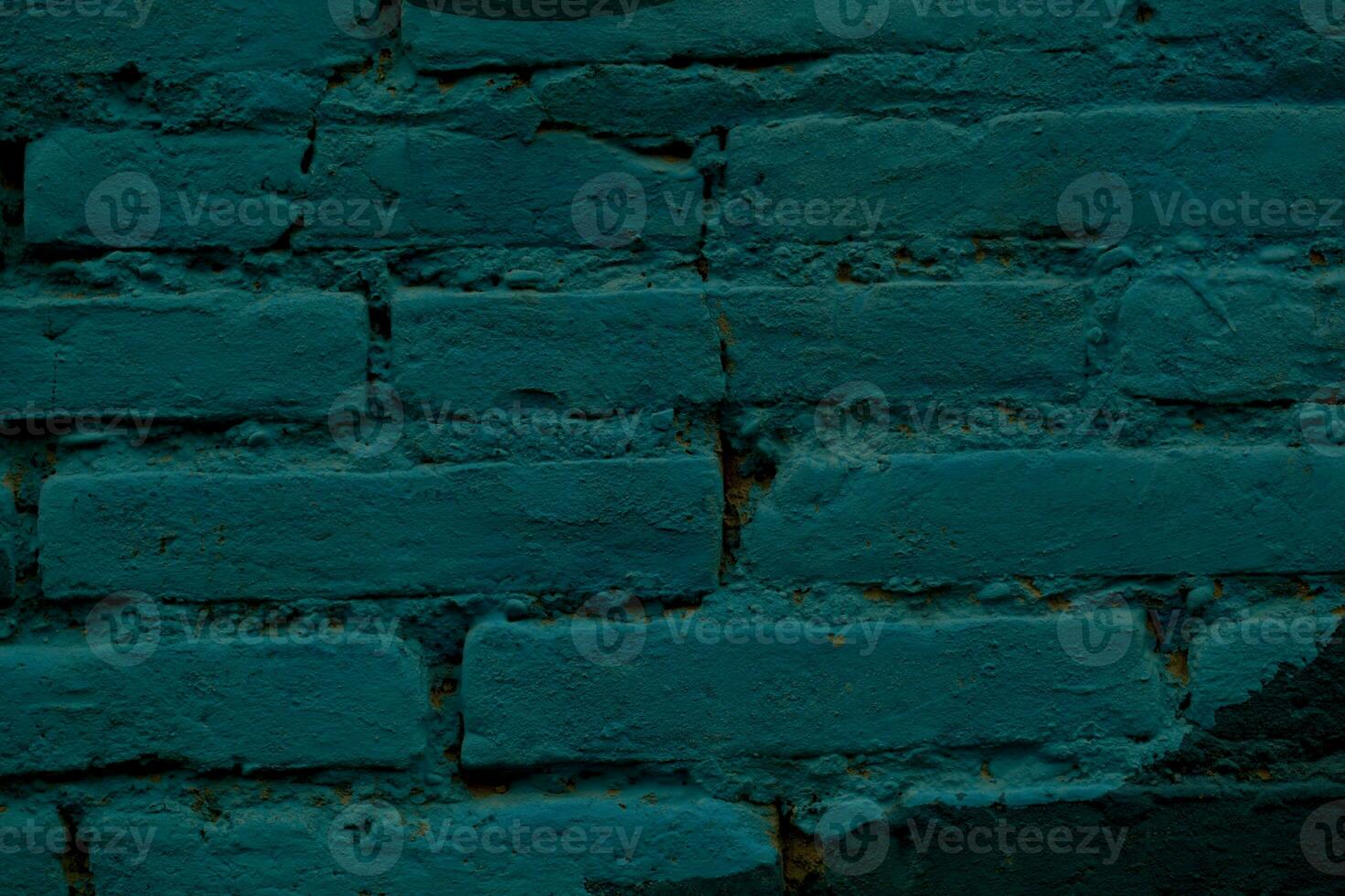 Painted blue brick wall background texture photo