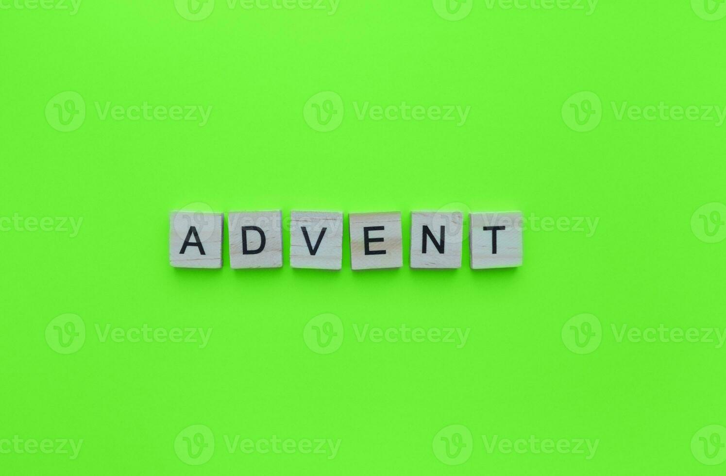 November 27 - December 24, Advent, a minimalistic banner with an inscription in wooden letters photo