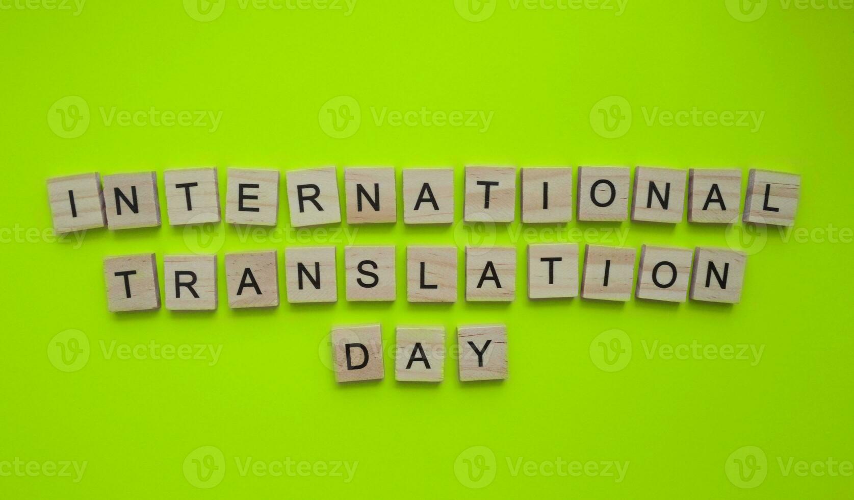 September 30, International Translation Day, minimalistic banner with the inscription in wooden letters photo