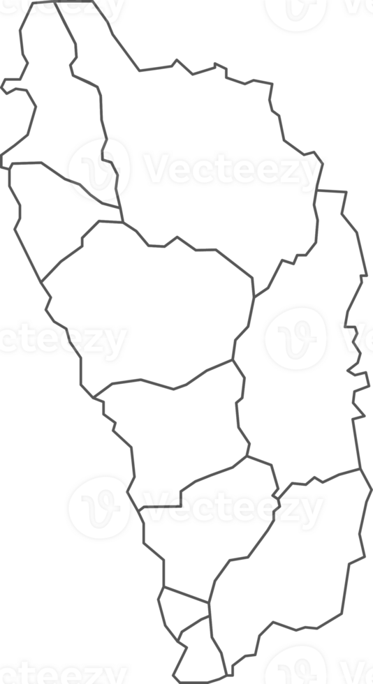 Map of Dominica with detailed country map, line map. png