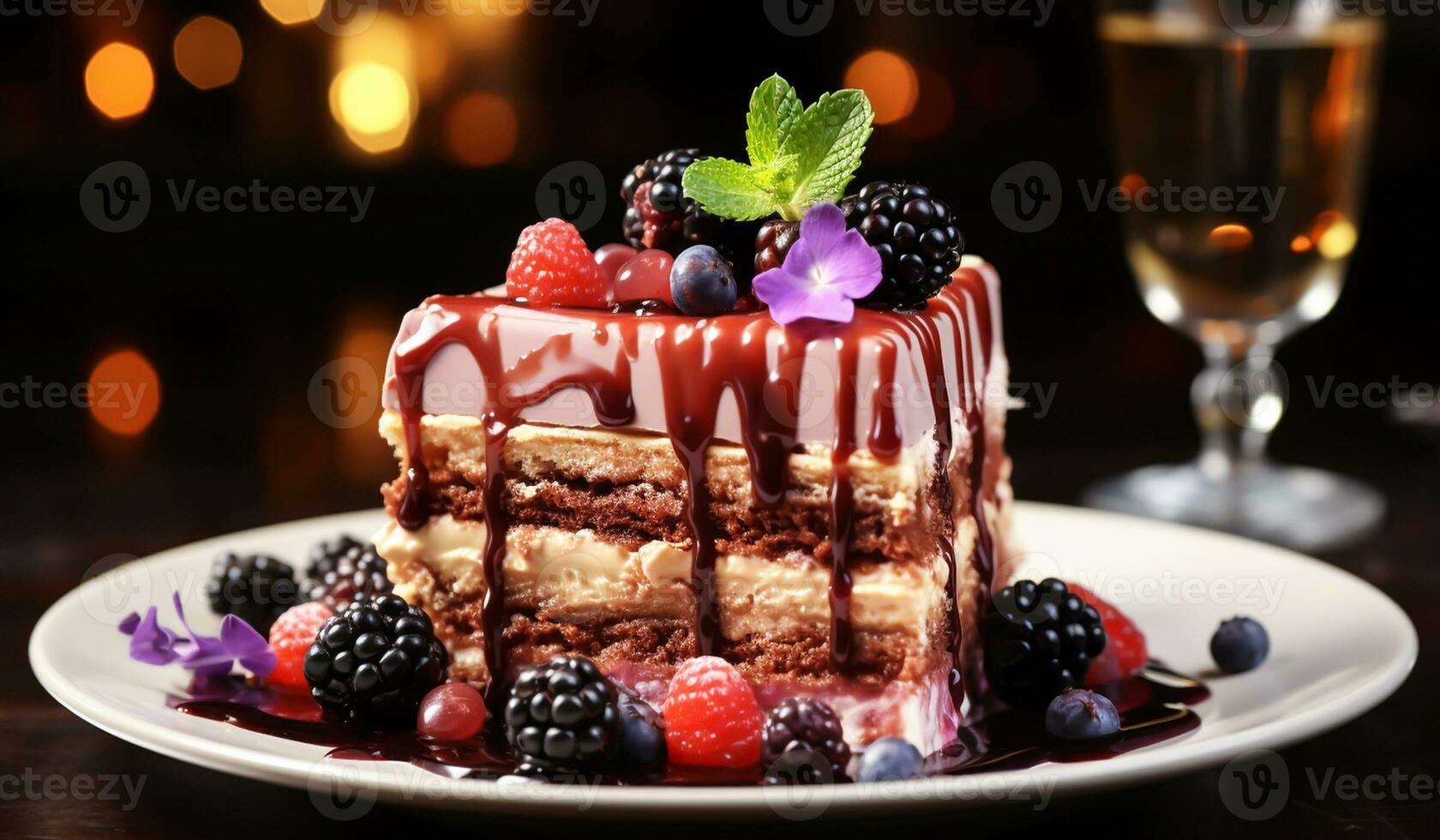 Beautiful and delicious dessert. Generated AI photo