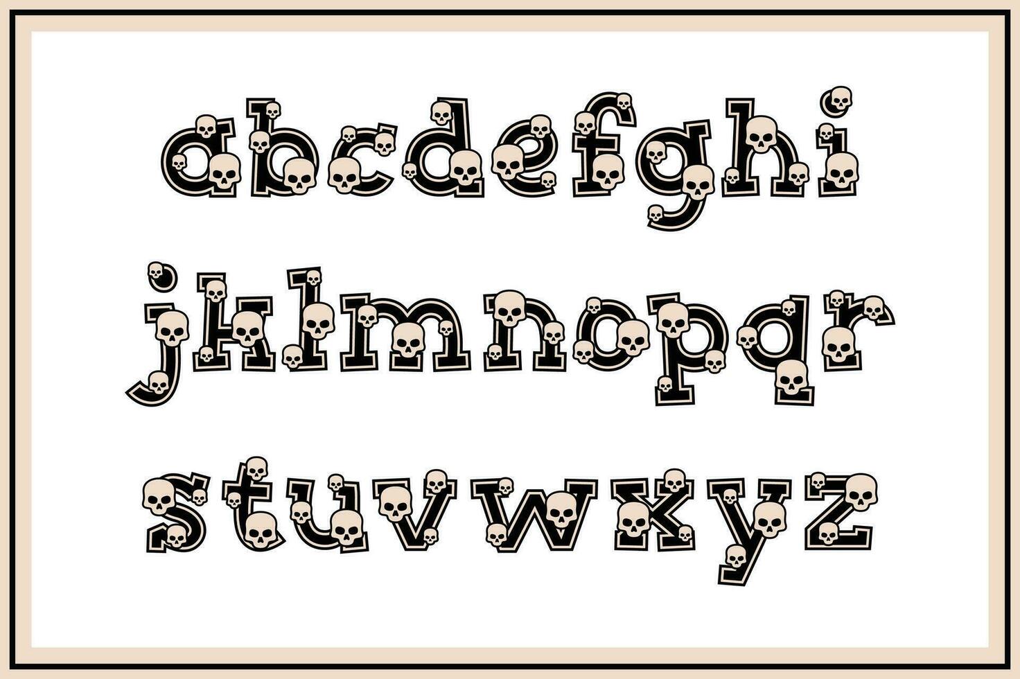 versátil colección de cráneo alfabeto letras para varios usos vector