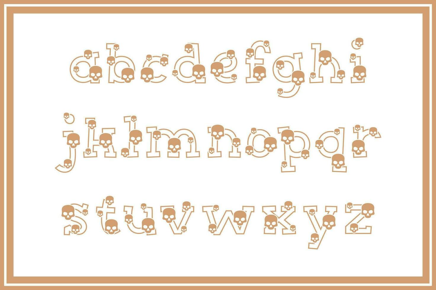 Versatile Collection of Skull Alphabet Letters for Various Uses vector