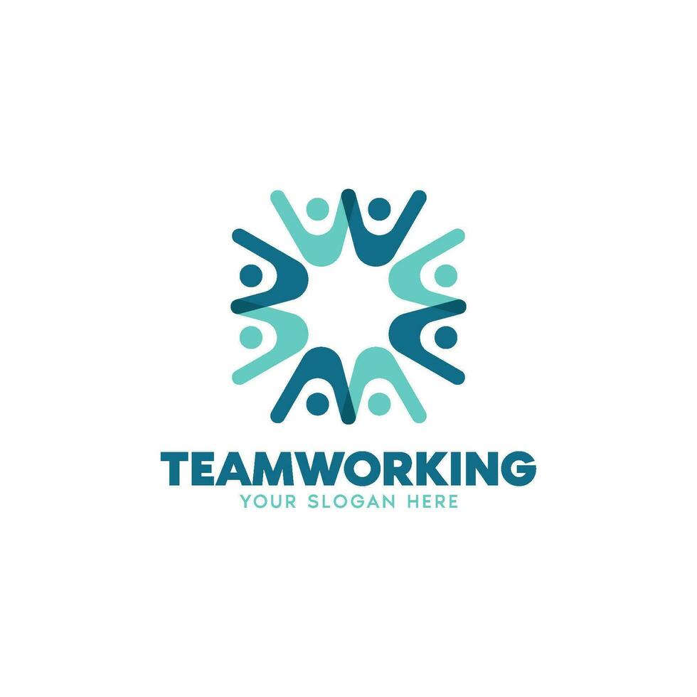 Letter W Teamwork Logo With Minimalist and Simple Style vector