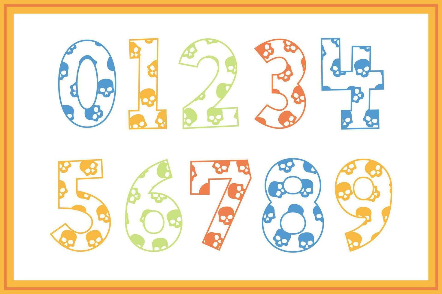 Versatile Collection of Skull Numbers for Various Uses vector