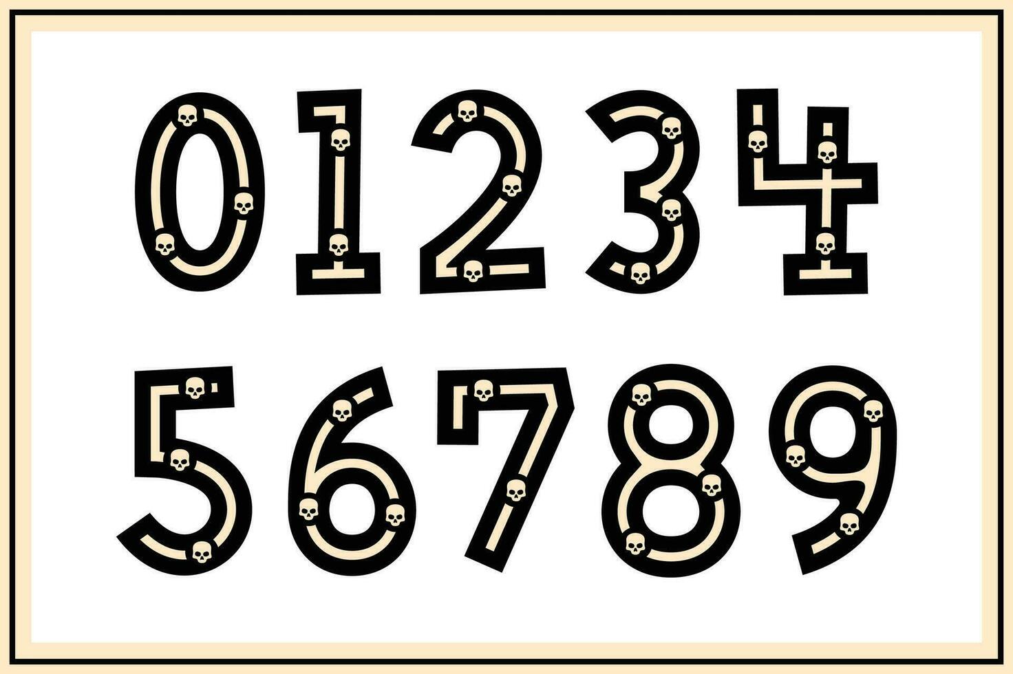 Versatile Collection of Skull Numbers for Various Uses vector
