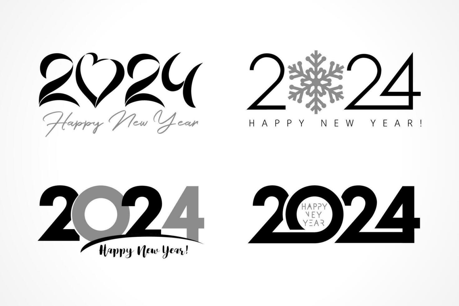 Set of 2024, text design icons. Typographic design. 30348849 Vector Art