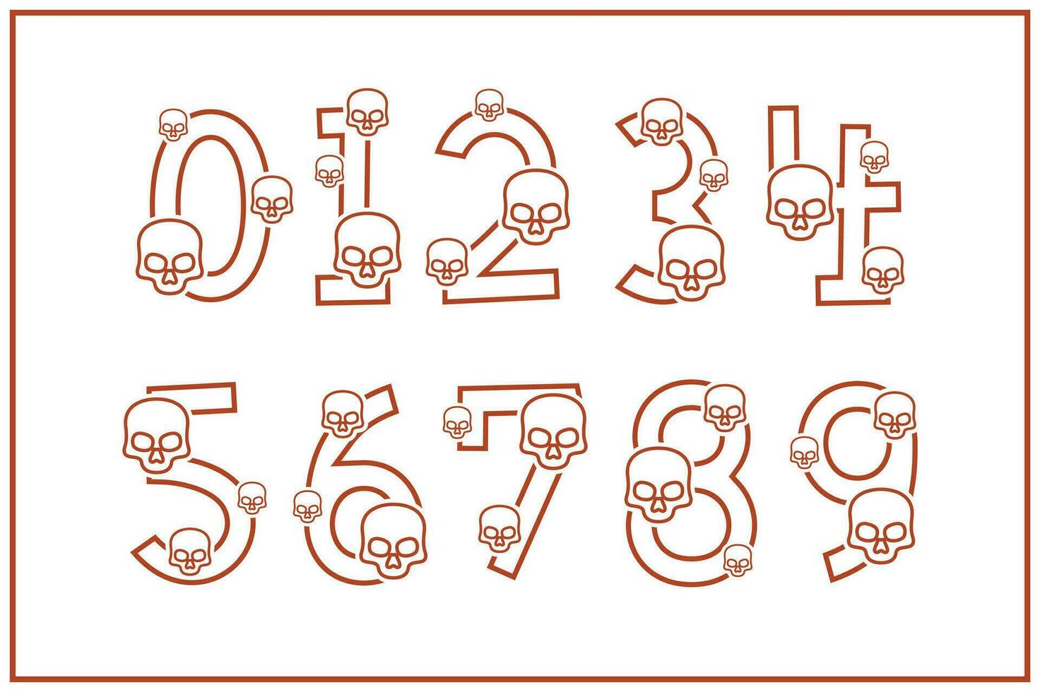 Versatile Collection of Skull Numbers for Various Uses vector